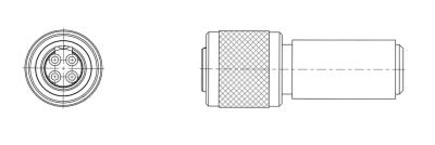 shorting cap, 4-socket plug, low outgassing