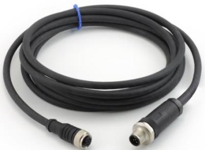 4-conductor, shielded, polyurethane jacket cable with drain wire (518), m12, 5-socket (qh), to m12, 5-pin (hx), with csi/emerson 2140 data collector pinout
