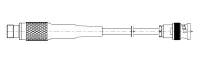 2-conductor, 20 awg (7/28) npc, twisted pair, low noise, npc shielded, aramid pfa cable, 3-ft, 2-pin 7/16-27 uns-2a jack (shield floating, 500f) to bnc plug