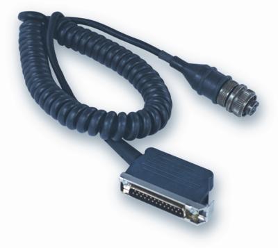2-socket ms3106 connector with environmental boot (meets mil-c-5015) to 25-pin, d-style connector for use with skf data collectors with 6 feet  of coiled, general purpose, polyurethane