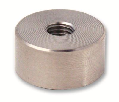 sensor mounting pad, adhesive or weld mount to machine, 0.75 diameter, 1/4-28 threaded hole for sensor mount