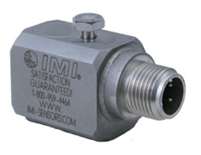 low profile, industrial, ceramic shear icp® accel., 100 mv/g, 0.5 to 8000 hz, side exit, m12 connector, single point iso 17025 accredited calibration