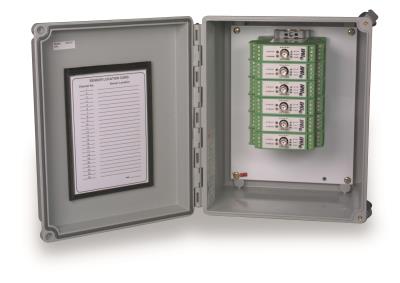 enclosure, 10 x 8 x 6, nema-4x, for housing din rail mount modules includes 15 cord grips