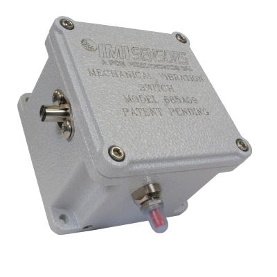 linear adjust mechanical switch, 0 to 7 g’s, 0 to 100 hz, pushbutton  and remote (120 vac) reset