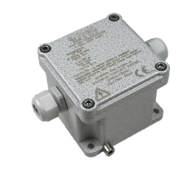 electronic vibration switch, internal icp® accel., 0-1.5 ips, ac powered, 10a form c relays, std enclosure, dual ports with cord grips