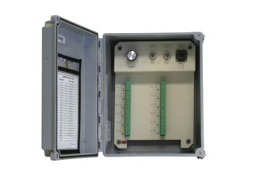 switch box with switched & continuous outputs, 10 x 8 x 6 nema 4x (ip66) fiberglass enclosure, 6 channels, terminal strip input, vib & temp jack and two-pin mil connector outputs, no connection ports