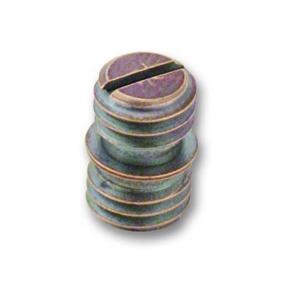 mounting stud, 1/4-28 to m6x1 x 9.65 mm long, becu w/shoulder