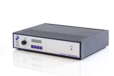 smartamp power amplifier, 100 w, 92% efficient, interlock and clip detection, continuous gain adjustment, 120-230v line power.