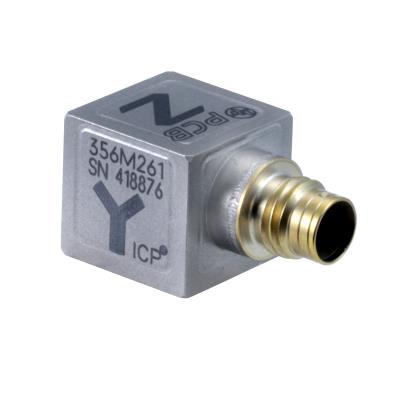 triaxial, ceramic shear icp® accel., 4-40 int thread, 100 mv/g, 2 to 7k hz, titanium hsg, 1/4-28 4-pin conn.