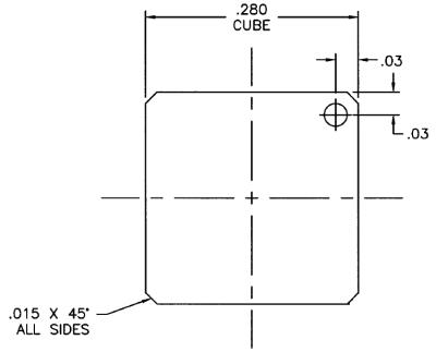 triaxial mounting adaptor, anodized aluminum (for teardrop accelerometers)