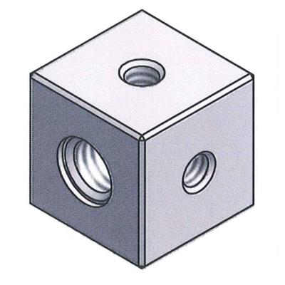 triaxial mounting block for ground-isolated miniature accels, 5-40 mtg, aluminum