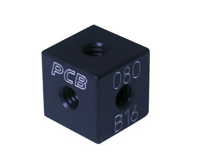 triaxial mtg adaptor, 0.37 cube, 5-40 tapped hole, anodized aluminum