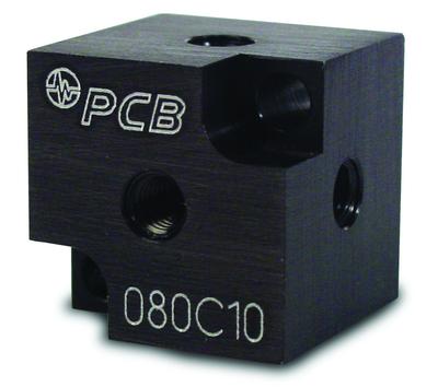 triaxial mtg adaptor, 0.87 cube, 10-32 thd each surface, anodized aluminum