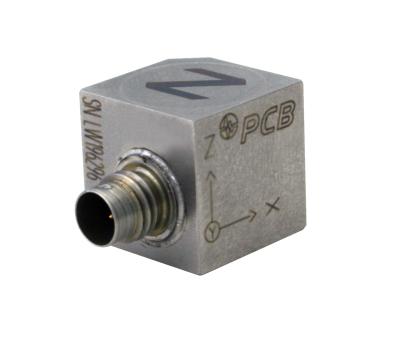 triaxial, ceramic shear icp® accel., 10 mv/g, 2 to 4 khz, 14 mm cube size, w/built-in filter