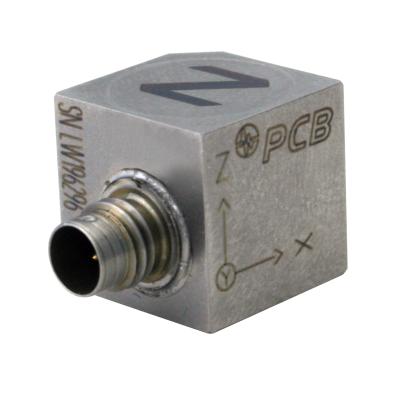 triaxial, general purpose, ceramic shear icp® accel., 10 mv/g, 1 to 5k hz, 14 mm cube size, 4-pin conn., +325 f operating temp, teds 1.0