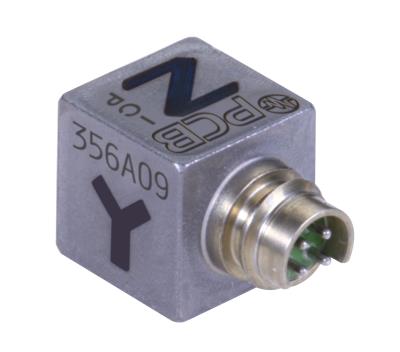 triaxial, lightweight (1.0 gm) miniature, adhesive mount, ceramic shear icp® accel., 10 mv/g, 0.25 cube, mini 4-pin connector
