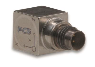 triaxial, miniature (5.3 gm), ceramic shear icp® accel., 10 mv/g, 2 to 4k hz, 1/4-28 4-pin conn., to +325 f