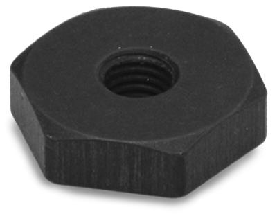 metric adhesive base, 0.75 hex x 0.2 thk, m6 x 0.75 thd, aluminum w/isolation hardcoat finish