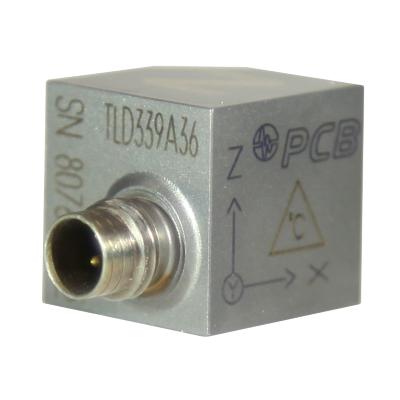 quartz shear triaxial icp® accelerometer, 10 mv/g, 2 to 5k hz, titanium housing, 1/4-28 4-pin, 5-40 stud mount, low temperature coefficient ltc, +325f temp rating, teds 1.0