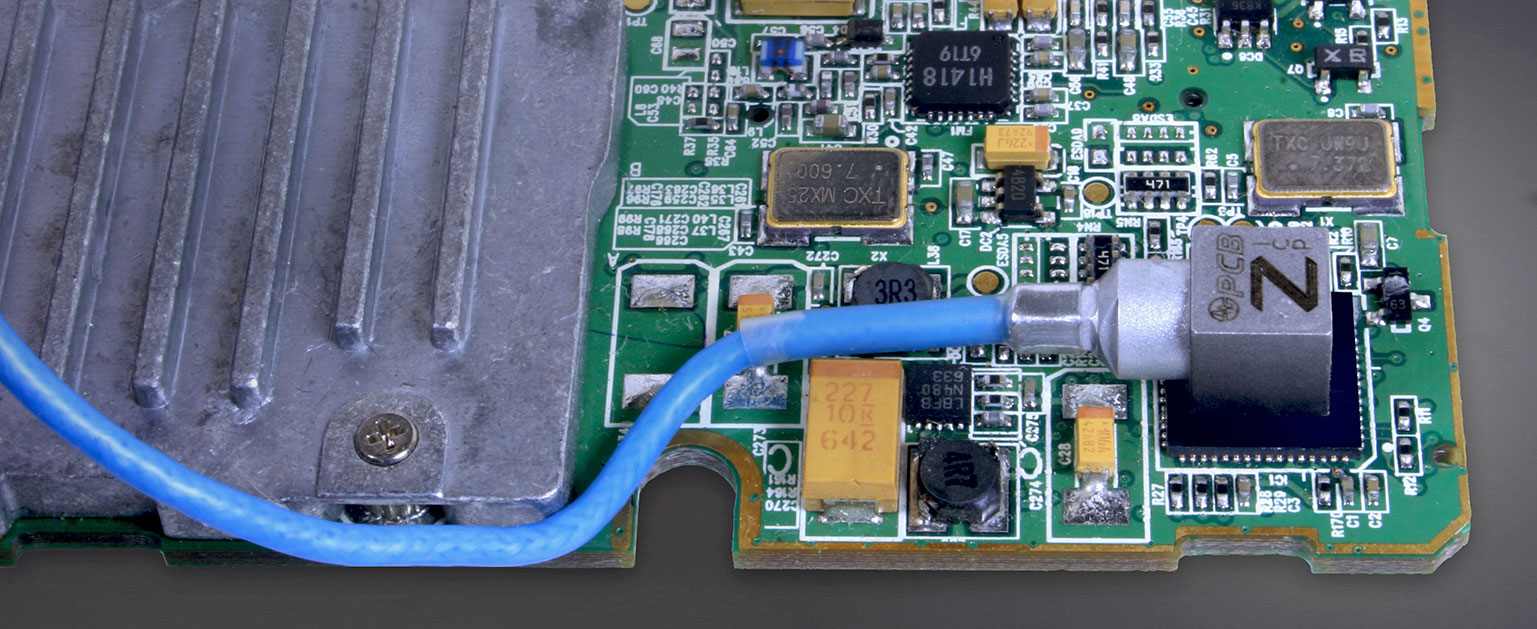 Illustration: 356A05 mounted for an electronic assembly drop test.