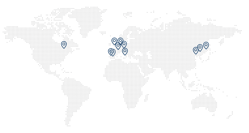 A map of all the international offices